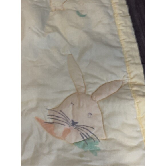 Homemade Baby comforter Quilt Crib Bedding Yellow Vintage Animals - Picture 8 of 12